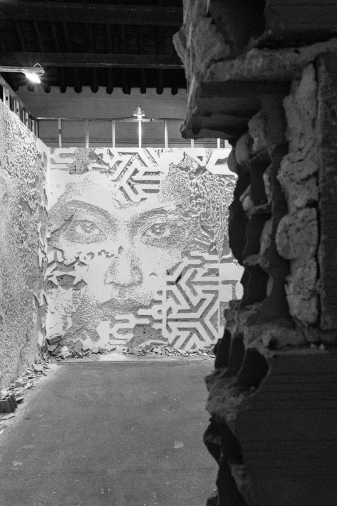 Carved Wall Portrait, September 2023 — Walls work, 2023