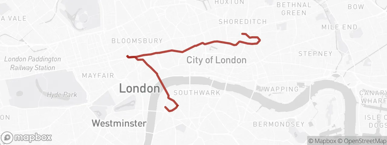 Route map: London — Memory of the Walls Walk