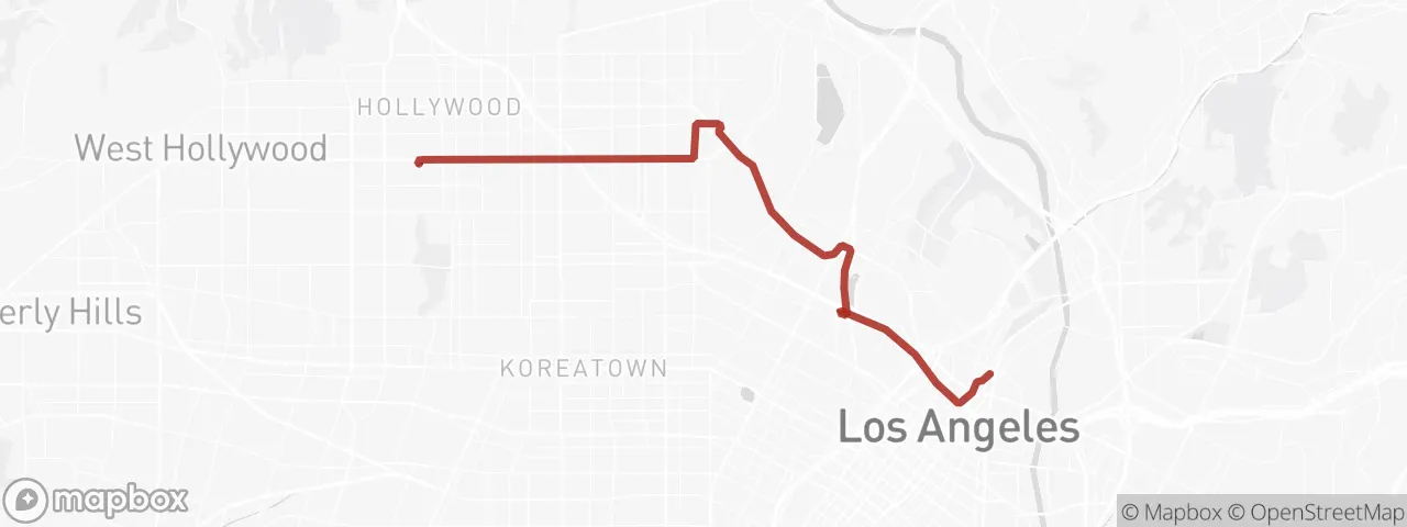 Route map: Los Angeles — Carved City Drive